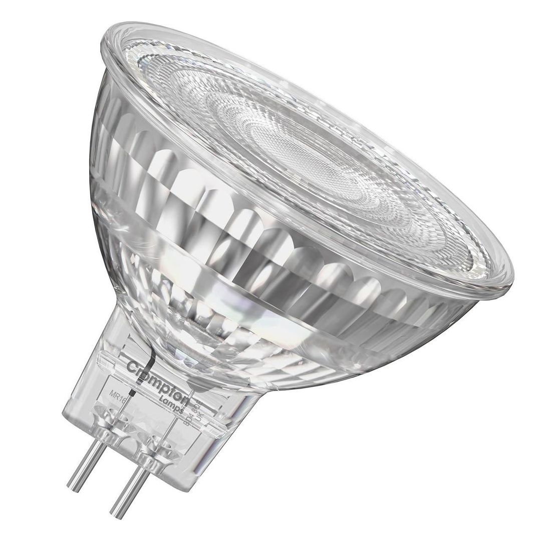Crompton MR16 Spotlight LED Light Bulb 3.6W (35W Eqv) 12V Daylight Clear Halogen Replacement 2-Pin 36° - Image 1