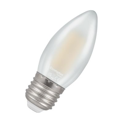 Crompton Candle LED Light Bulb E27 6.5W (60W Eqv) Warm White Pearl Filament Screw Frosted