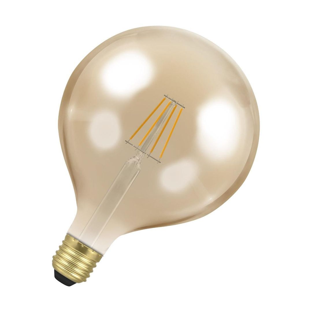 Crompton Globe LED G125 Light Bulb E27 7W (60W Eqv) Dim Extra Warm White Antique Filament Screw Vintage Large - Image 1