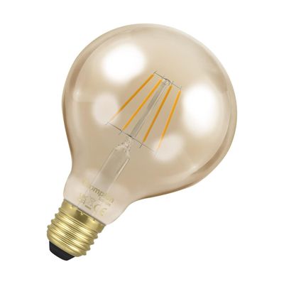 Crompton Globe LED G95 Light Bulb E27 4.5W (35W Eqv) Dim Extra Warm White Antique Filament Screw Vintage Gold