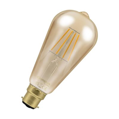 Crompton ST64 LED Squirrel Cage Light Bulb B22 4.5W (35W Eqv) Dim Extra Warm White Antique Filament Bayonet Vintage Edison