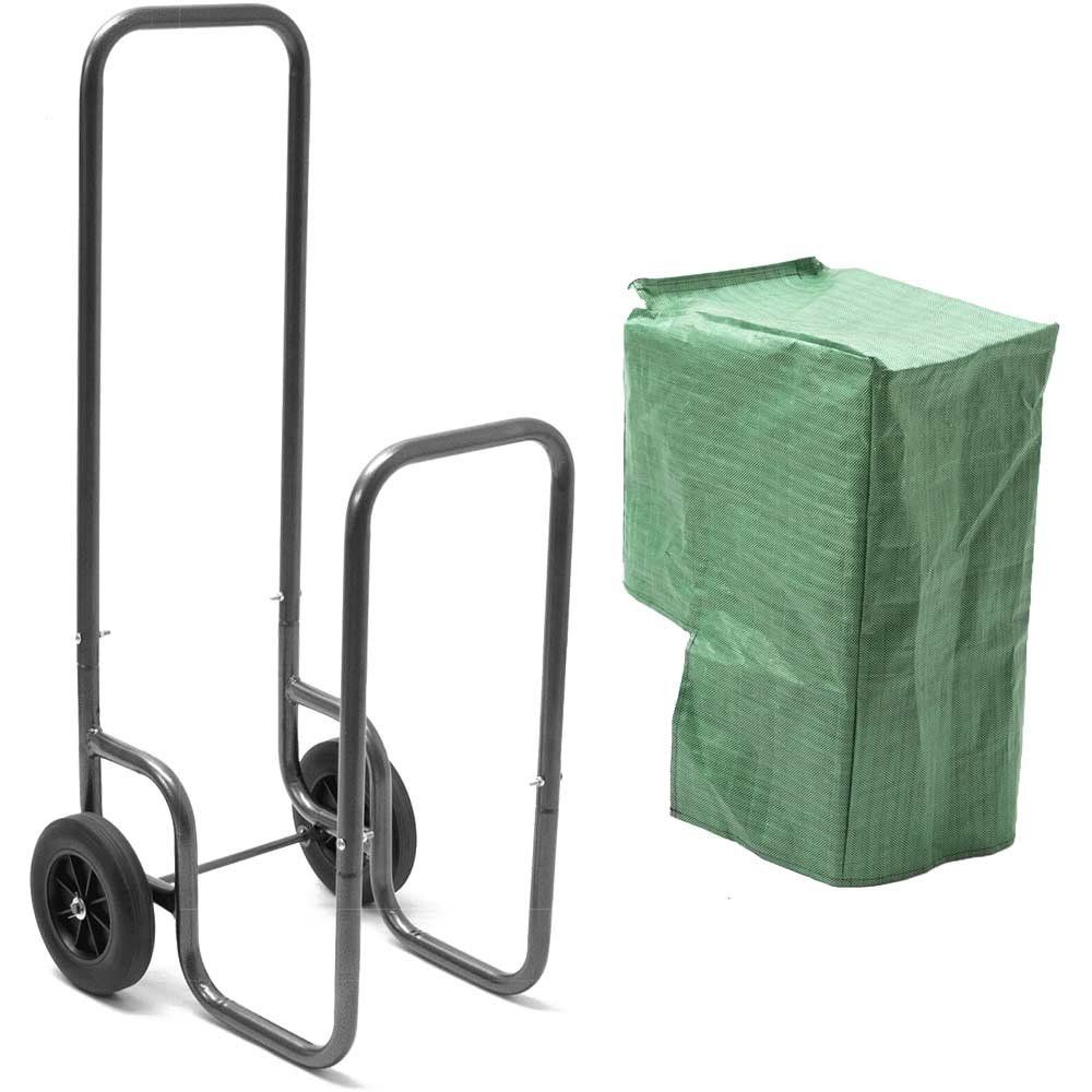 The Handy THLC 100kg Wheeled Log Cart with Cover - Image 1