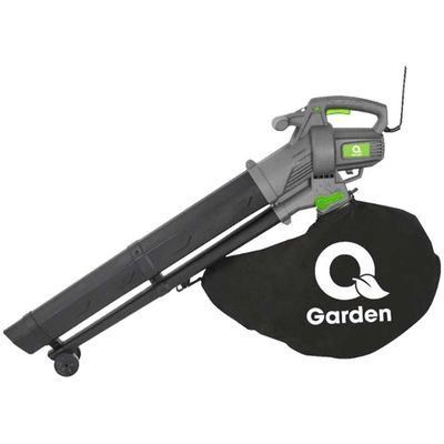 Q Garden 3000W Garden Blow, Vac, Mulch with Wheels & Variable Speed (230V)