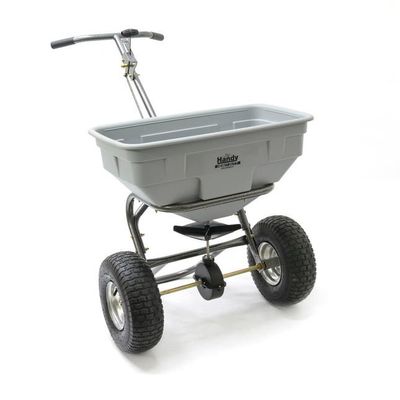 Handy THS125SALTHDUTY Stainless Steel Heavy Duty Push Feed, Grass and Salt Broadcast Spreader
