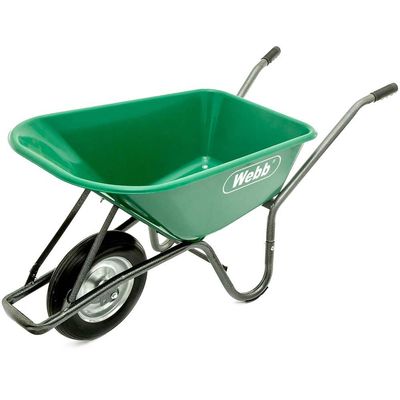 Webb 90-litre Poly Body Wheelbarrow with Puncture-Proof Wheel (150kg Capacity)