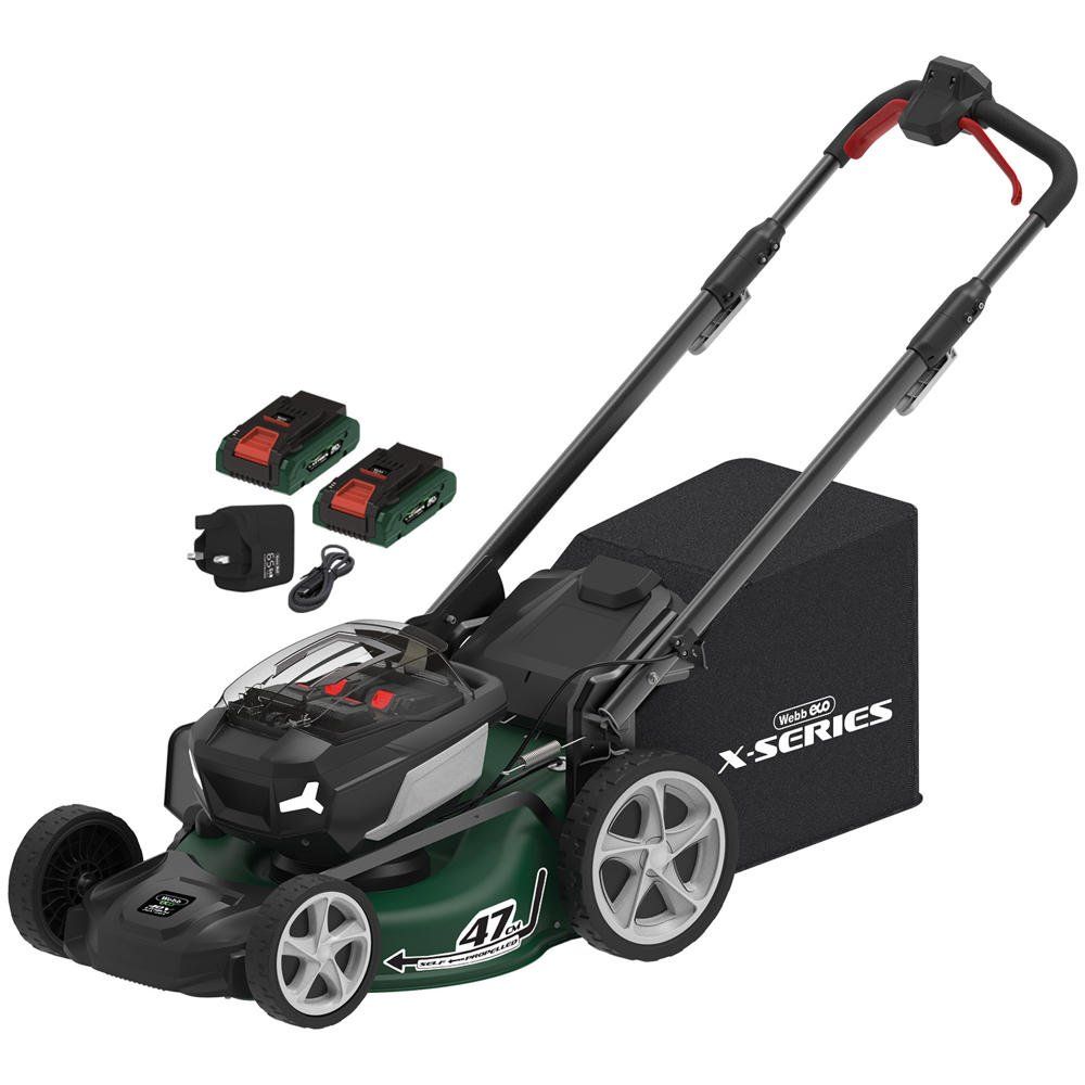 Webb X Series WEV20X2LM47SPB 40v Cordless Brushlesss Self Propelled Rotary Lawnmower 470mm - Image 1