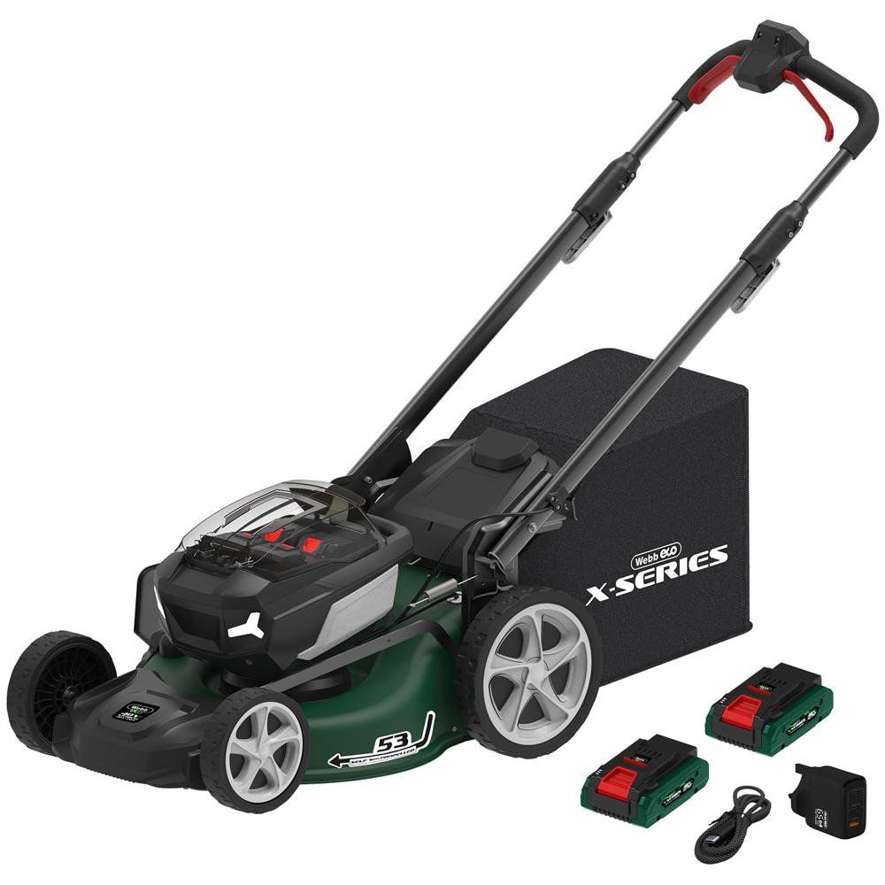 Webb X Series WEV20X2LM53SP 40v Cordless Brushless Self Propelled 4 in 1 Rotary Lawnmower 530mm - Image 1