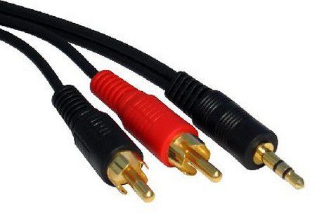Cables Direct 2TR-301 audio cable 0.5 m 3.5mm 2 x RCA Black - Image 1