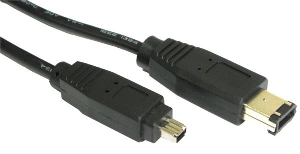 Cables Direct CDL-140EE2M FireWire cable 2 m 6-p 4-p Black
