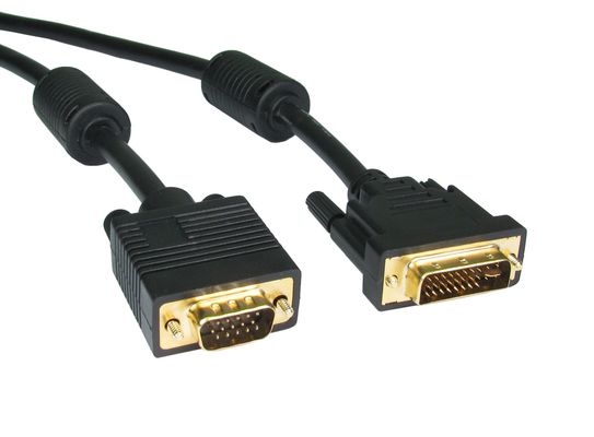 Cables Direct 5m DVI-A/SVGA DVI-I VGA (D-Sub) Black