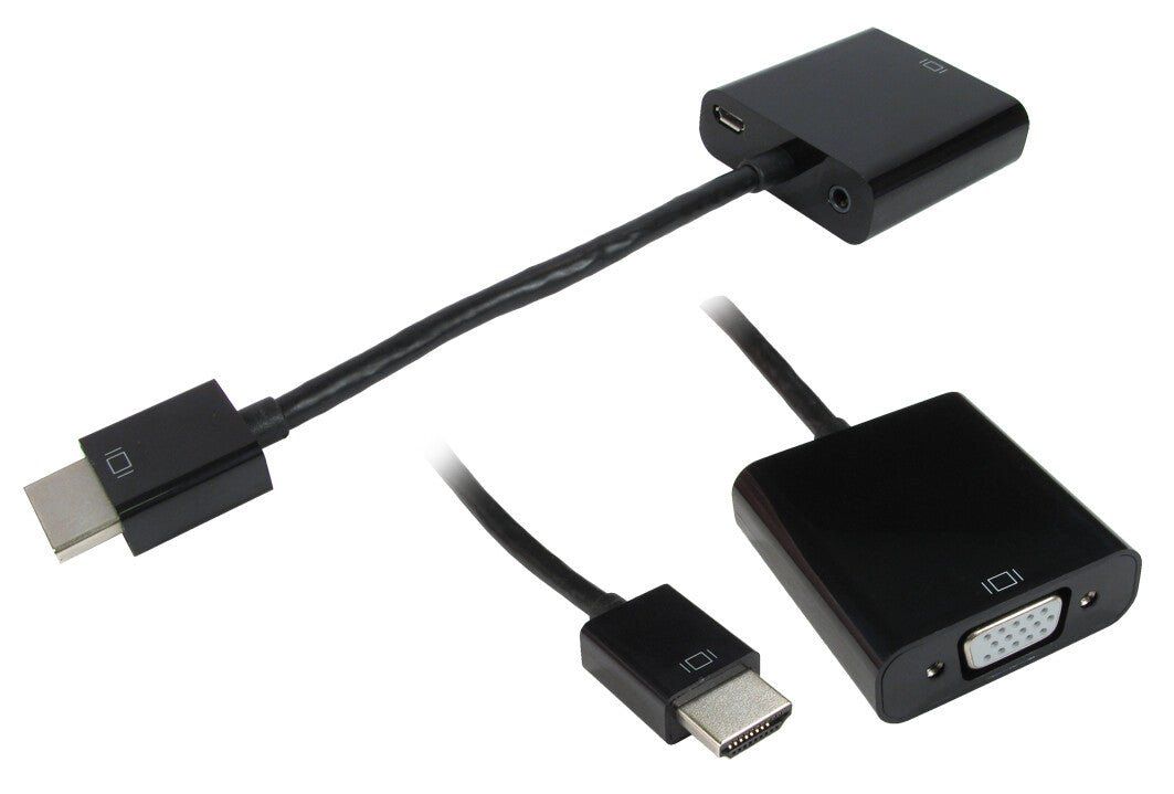 Cables Direct HDHSV-HDMI video cable adapter HDMI Type A (Standard) VGA (D-Sub) + 3.5mm Black - Image 1