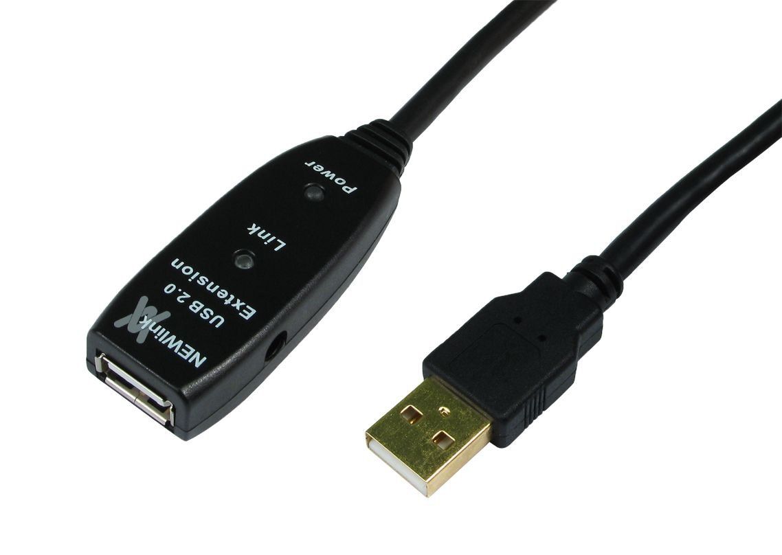 Cables Direct 25m USB 2.0 Active Repeater USB cable Black - Image 1