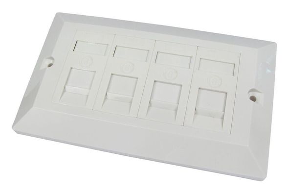 Cables Direct Dual Cat6 Faceplate 4 Port outlet box White