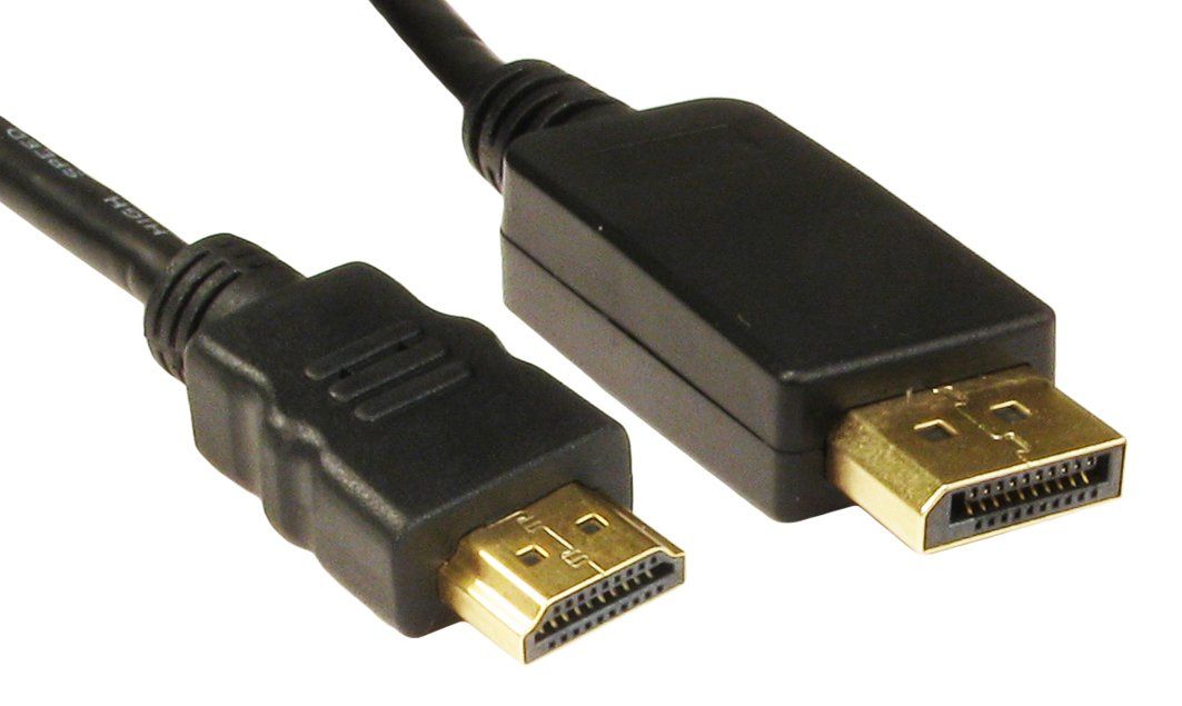 Cables Direct Display Port/HDMI, 3m DisplayPort Black - Image 1