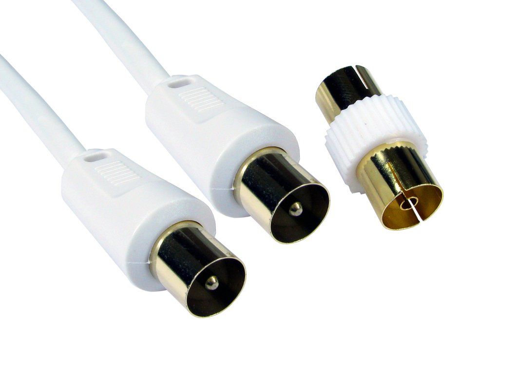 Cables Direct TV Coax 2m coaxial cable F White - Image 1