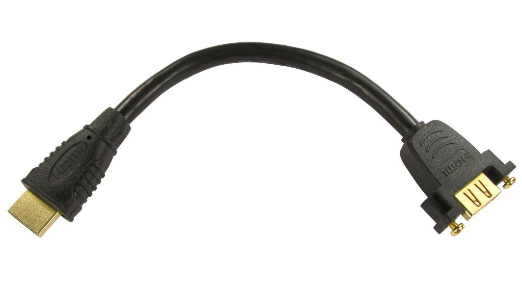 Cables Direct M - F HDMI STUB HDMI cable 0.165 m HDMI Type A (Standard) Black - Image 1