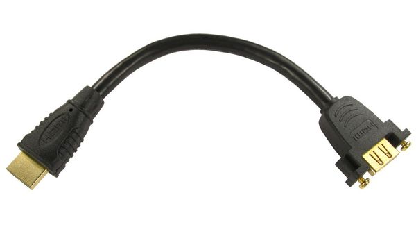 Cables Direct M - F HDMI STUB HDMI cable 0.165 m HDMI Type A (Standard) Black