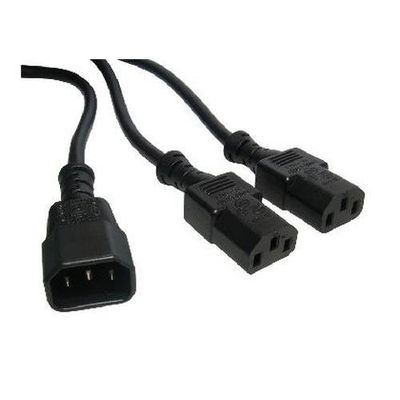 Cables Direct RB-335W power cable Black C14 coupler 2 x C13 coupler