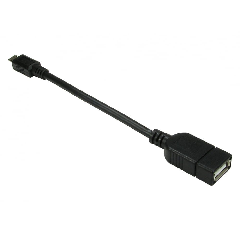 Cables Direct USB2-160OTG USB cable USB 2.0 0.14 m Micro-USB B USB A Black - Image 1
