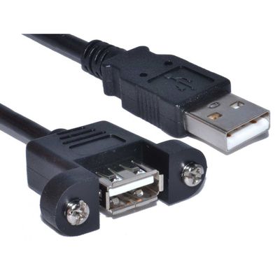 Cables Direct Panel Mount Shielded USB cable USB 2.0 2 m USB A Black
