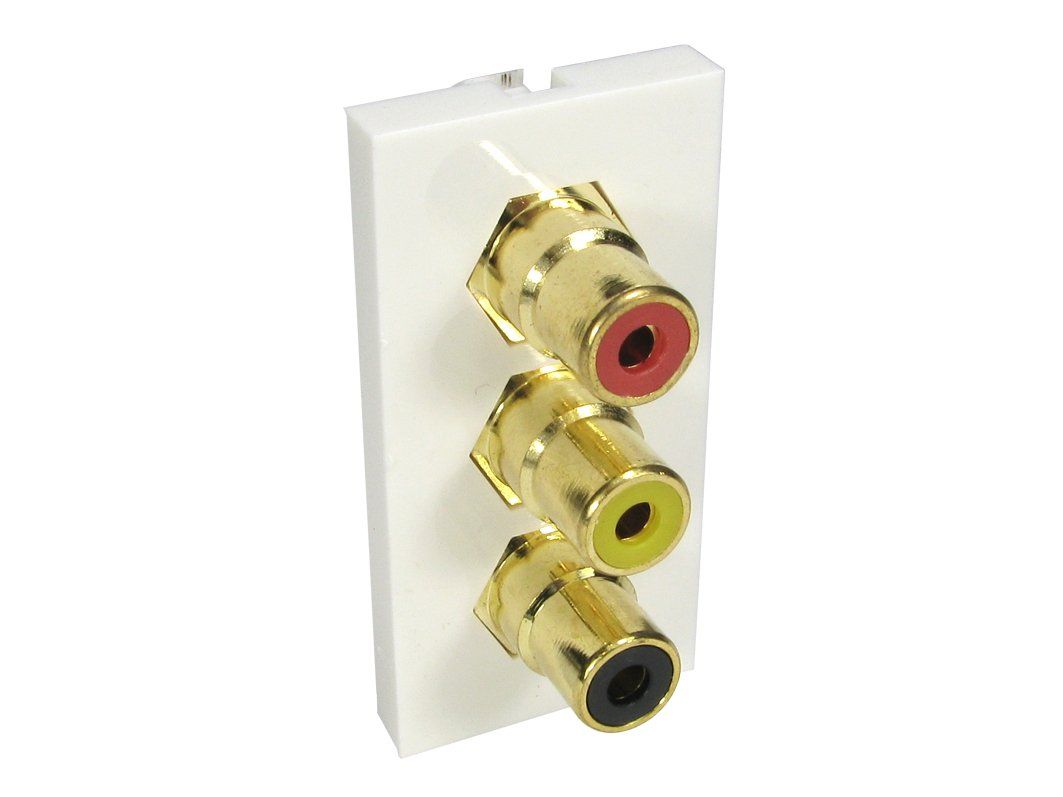 Cables Direct AV-MOD3RCA socket-outlet 3 x RCA White - Image 1