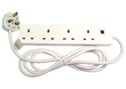 Cables Direct RB-02M04D power extension 2 m 4 AC outlet(s) Indoor White - Image 1