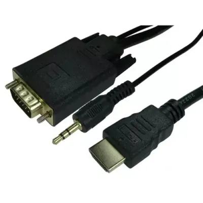 Cables Direct 77HDMI-VGCBL033 video cable adapter 1 m HDMI VGA (D-Sub) + 3.5mm Black - Thumbnail 3