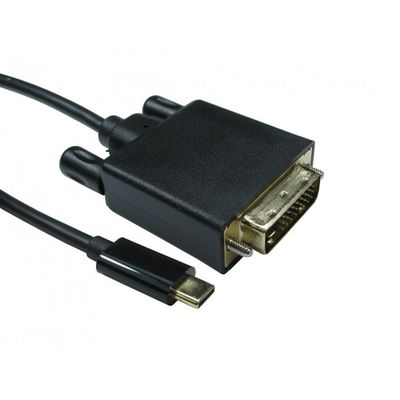 Cables Direct USB C to DVI 4k @ 30HZ 1 m USB Type-C Black - Thumbnail 2