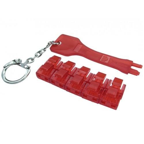 Cables Direct NLRJ45-PB01 port blocker Port blocker key RJ-45 Red Plastic - Image 1