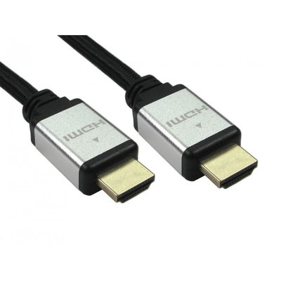 Cables Direct HDMI HDMI cable 2 m HDMI Type A (Standard) Black, Silver