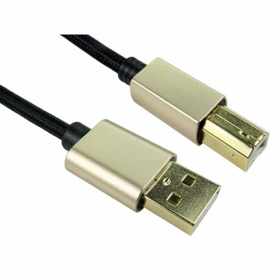 Cables Direct USB2-102-BRAIDED USB cable USB 2.0 1.8 m USB A USB B Black