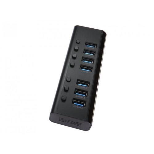 Cables Direct NLUSB3-7PL interface hub USB 3.2 Gen 1 (3.1 Gen 1) Type-A 5000 Mbit/s Black - Image 1