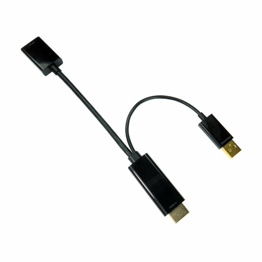 Cables Direct HDPORT-0054K-CABREV video cable adapter 0.15 m HDMI Type A (Standard) DisplayPort + USB Type-A Black - Image 1