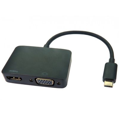 Cables Direct USB3C-HDMI-VGA014K USB graphics adapter 3840 x 2160 pixels Black
