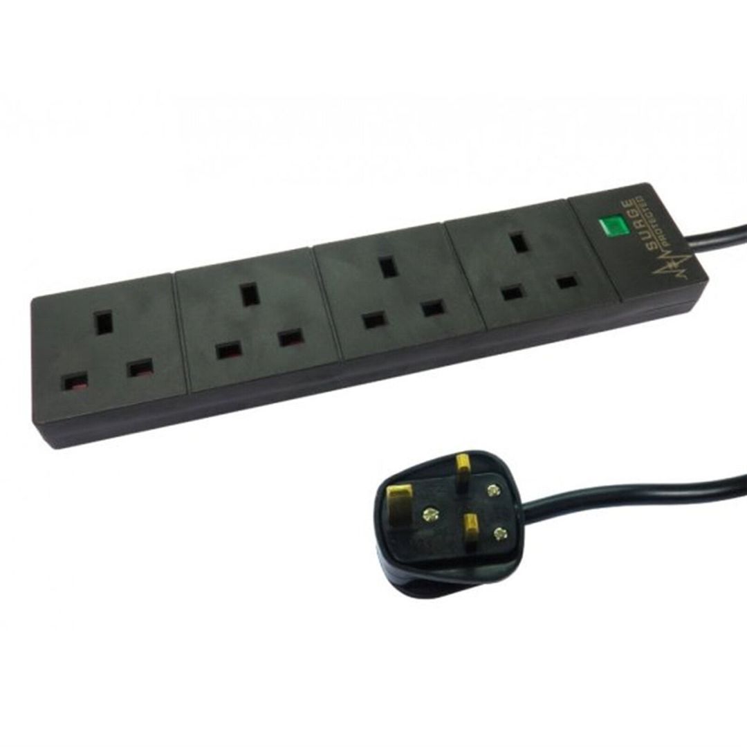 Target RB-02M04SPDBLK power extension 2 m 4 AC outlet(s) Indoor Black - Image 1