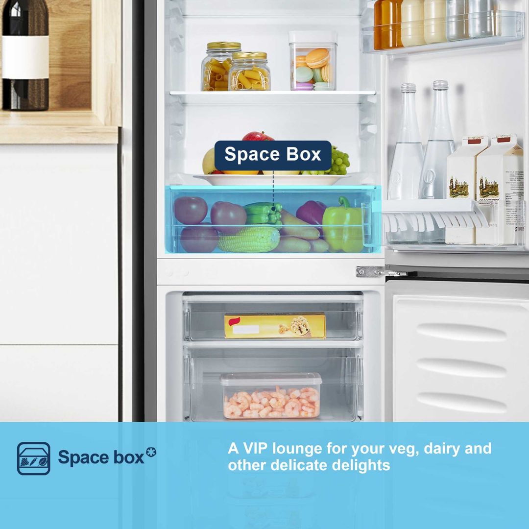 Fridgemaster 175 Litre 60/40 Freestanding Fridge Freezer - Silver - Image 1