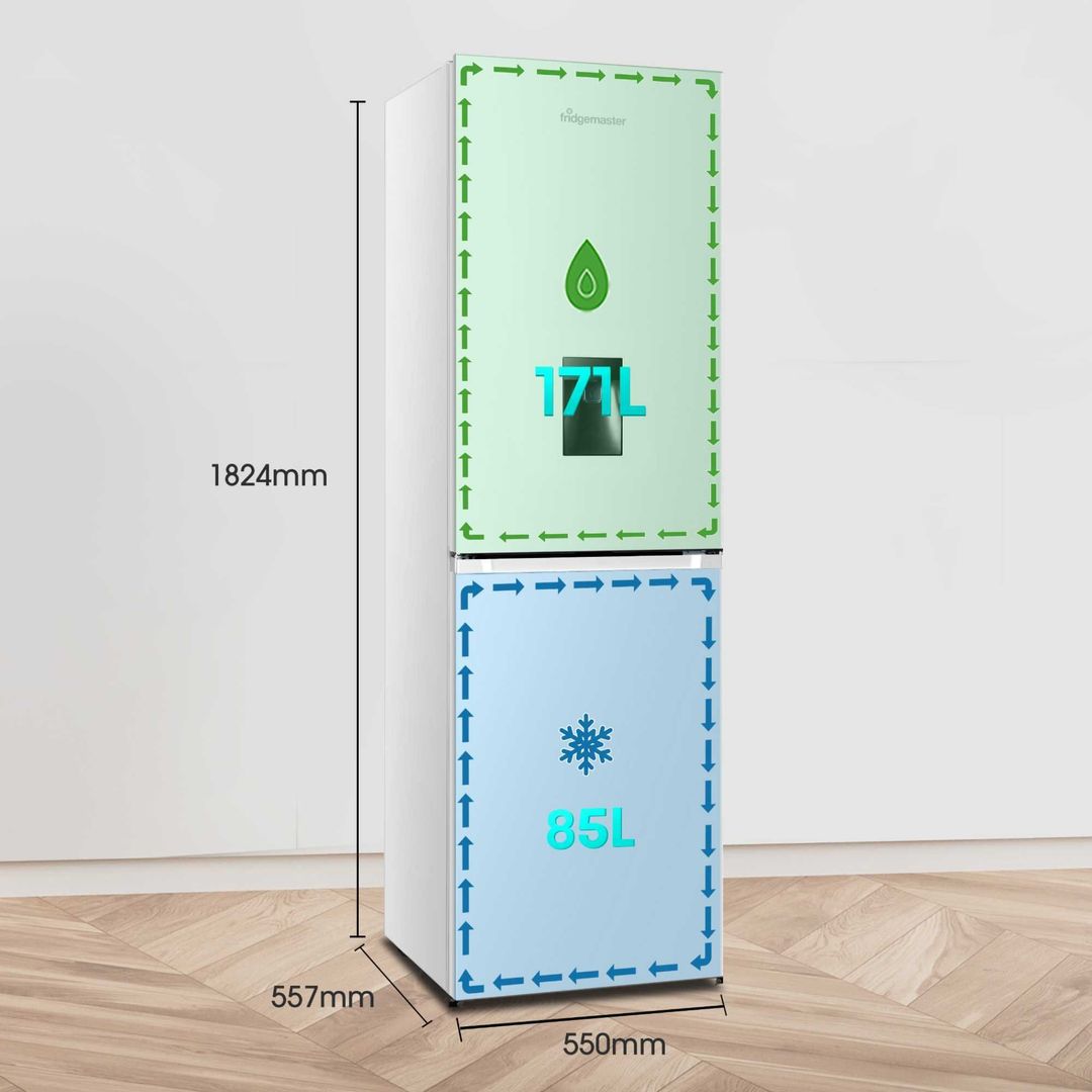 Fridgemaster 256 Litre 50/50 Freestanding Fridge Freezer - White - Image 1