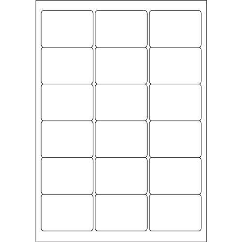 Valuex Multipurpose Label 63.5X46.6Mm 18 Per A4 Sheet White (Pack 1800 Labels) - 15187Sm - Image 1