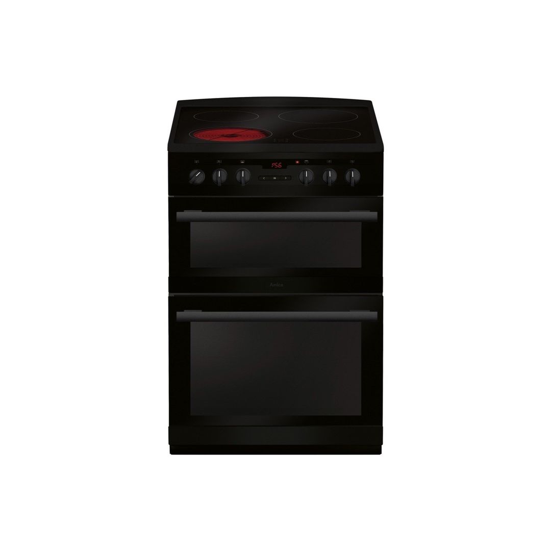 AMICA AFC6550BL 60 cm Electric Ceramic Cooker - Black, Black - Image 1