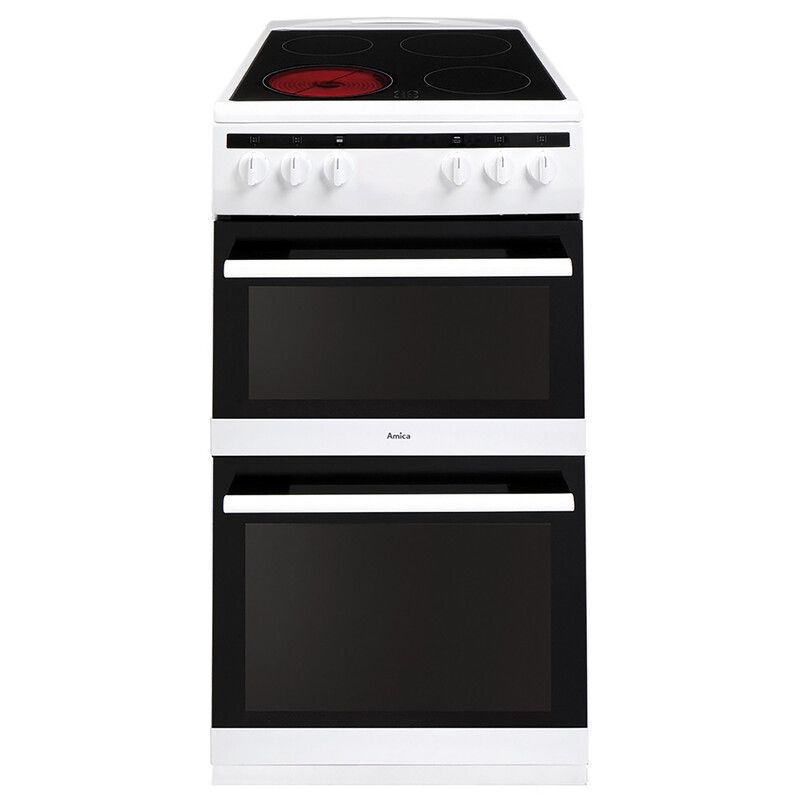 AMICA AFC5100WH 50 cm Electric Ceramic Cooker - White, White - Image 1