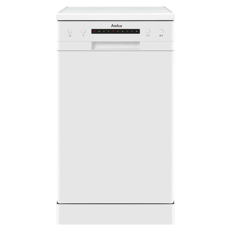 Amica Slimline Freestanding Dishwasher White 9 Place Half Load ADF410WH - Image 1