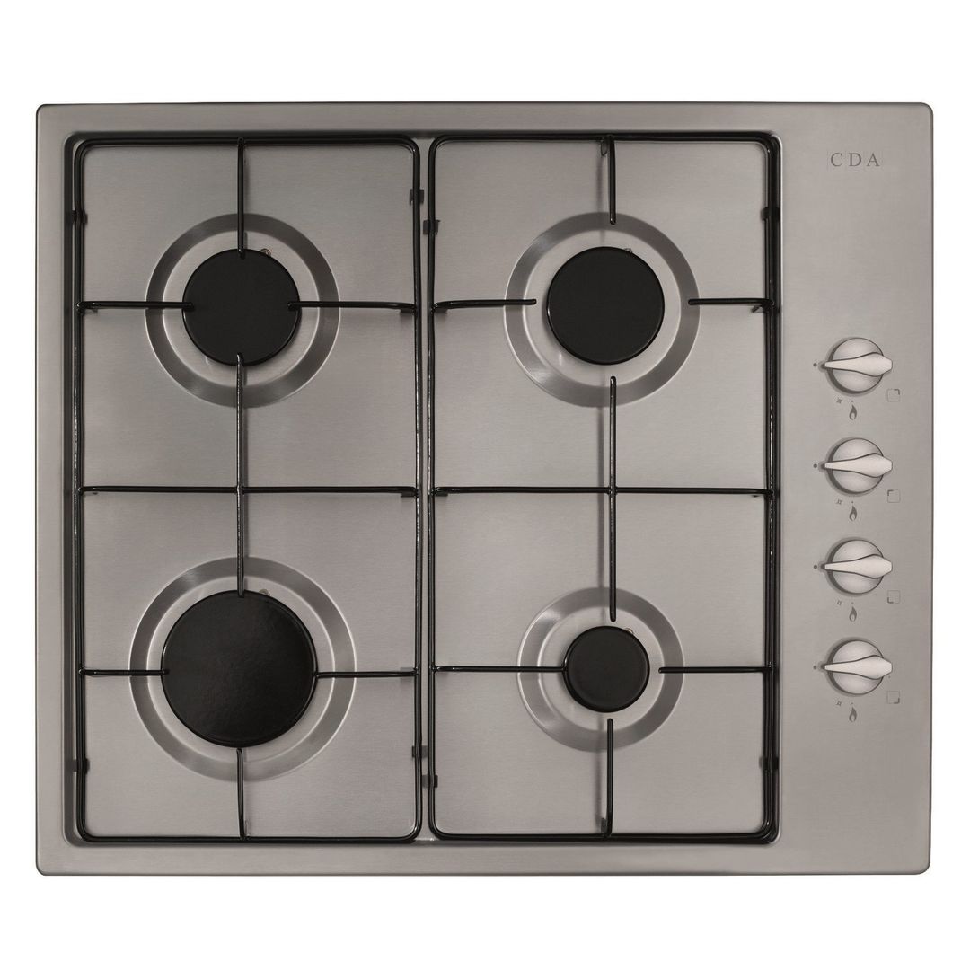 CDA HG6151SS 58cm 4 Burner Gas Hob - Stainless Steel - Image 1