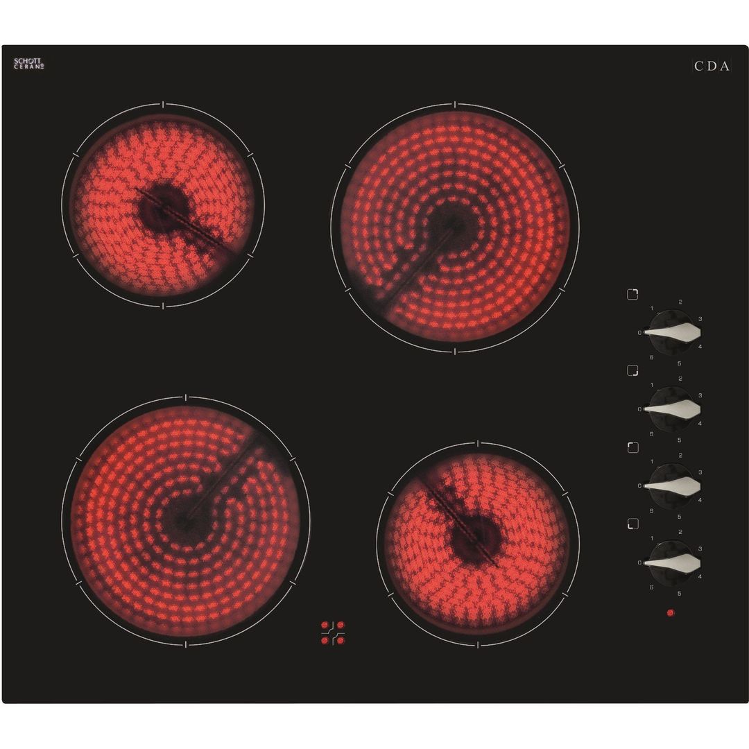 CDA HC6212FR 60cm 4 Zone Rotary Control Ceramic Hob - Image 1