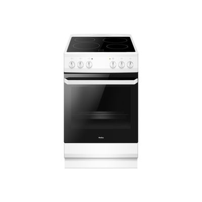 AMICA AFC1530WH 50 cm Electric Ceramic Cooker - White, Silver/Grey,White
