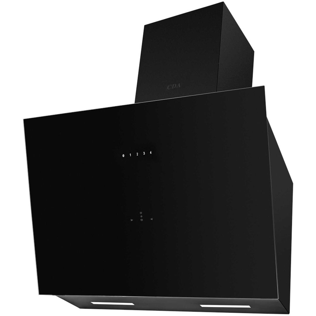 CDA EGA60BL 60cm Wall Mounted Chimney Cooker Hood - Black - Image 1
