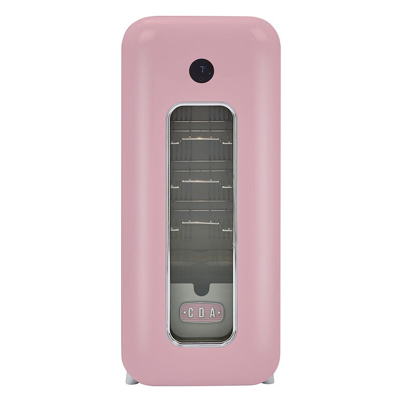 CDA Nancy Tea Rose 13 Bottle Capacity Single Zone Freestanding Retro Wine Cooler - Pink - Image 1