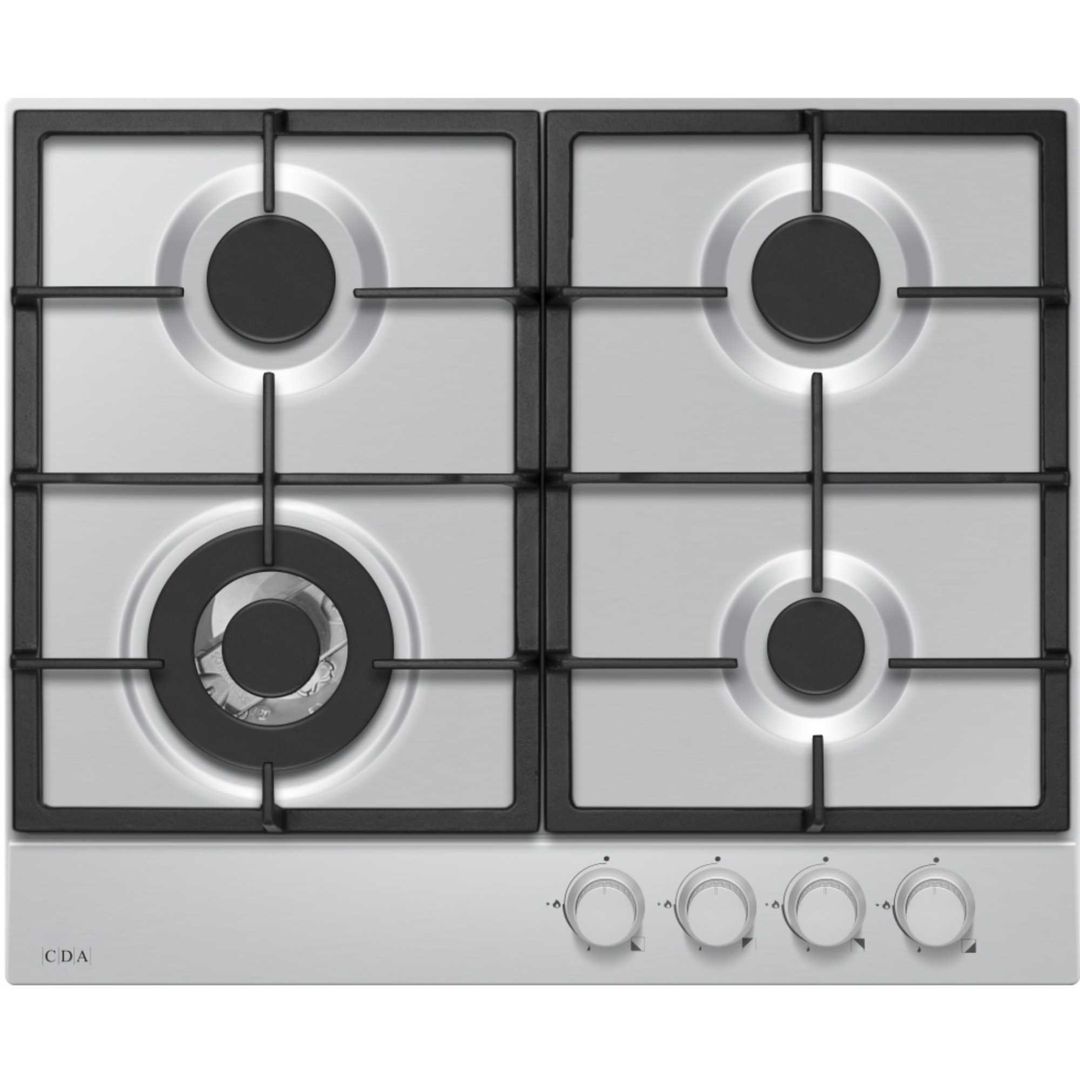 CDA HPG6200SS 60cm 4 Burner Gas Hob - Stainless Steel - Image 1