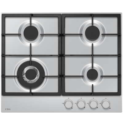 CDA HPG6200SS 60cm 4 Burner Gas Hob - Stainless Steel - Thumbnail 2