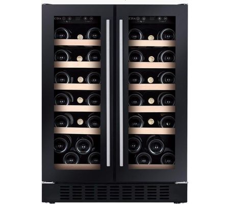 CDA 40 Bottle Capacity Dual Zone Freestanding 60cm Under Counter Wine Cooler - Black - Thumbnail 2