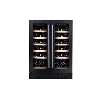 CDA 40 Bottle Capacity Dual Zone Freestanding 60cm Under Counter Wine Cooler - Black